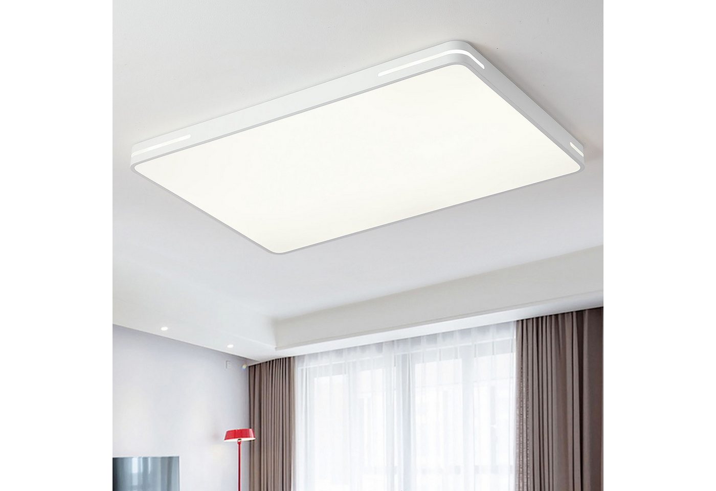 style home LED Deckenleuchte Deckenlampe aus Metal, dimmbar mit Fernbedienung, 192W, LED fest integriert, einstellbar von warmweiß bis kaltweiß, moderne Lampe für Wohnzimmer Schlafzimmer, 90x60x6cm Bild 5