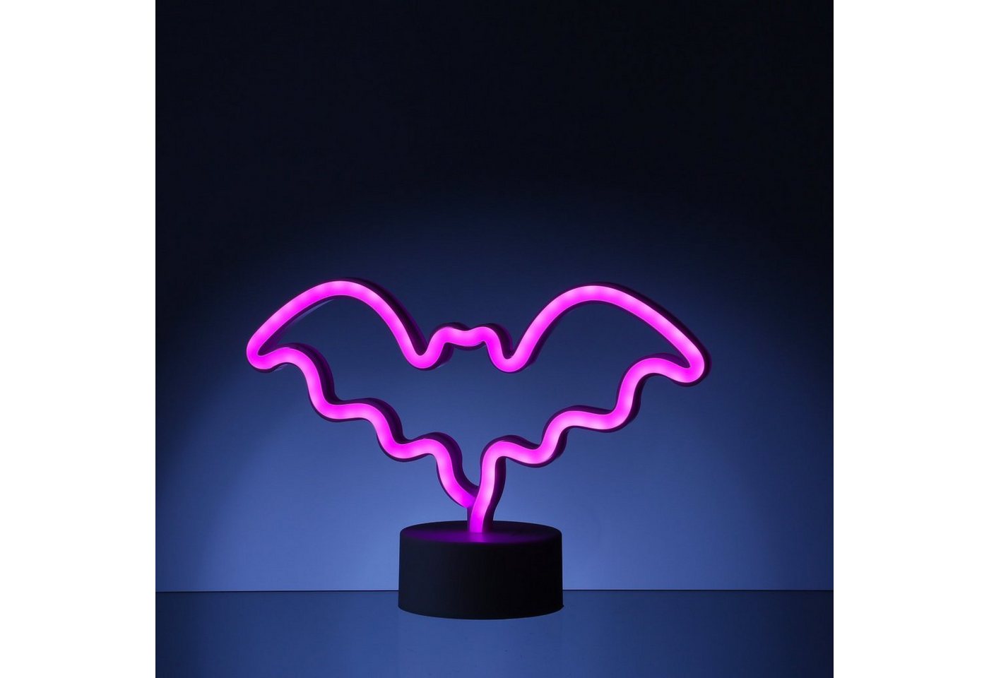 SATISFIRE LED Dekolicht LED NEON Figur Fledermaus Neonlicht Schild Leuchtfigur USB 17cm pink, LED Classic, pink Bild 5