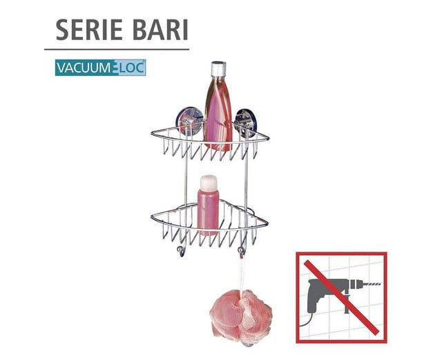 WENKO Eckregal »Bari«, BxH: 22,5 x 29,5 cm, Stahl - silberfarben