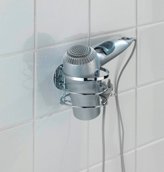 WENKO Haartrockner-Halter »Turbo-Loc®«, Edelstahl, silberfarben