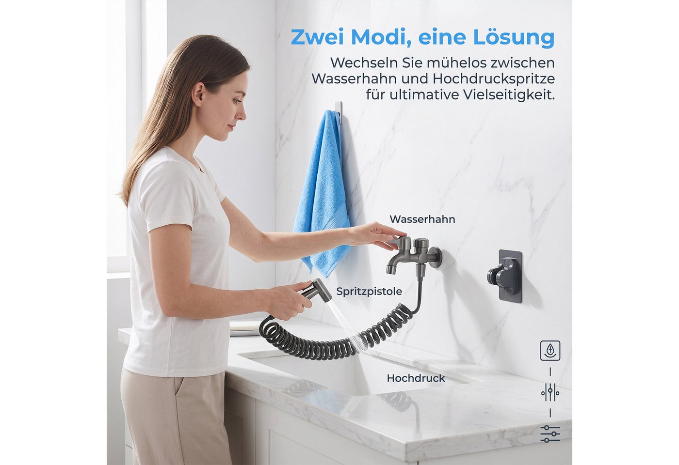AKKEE Küchenarmatur Wasserhahn Küche Bad Spültischarmatur Waschtischarmatur Messing Bild 3