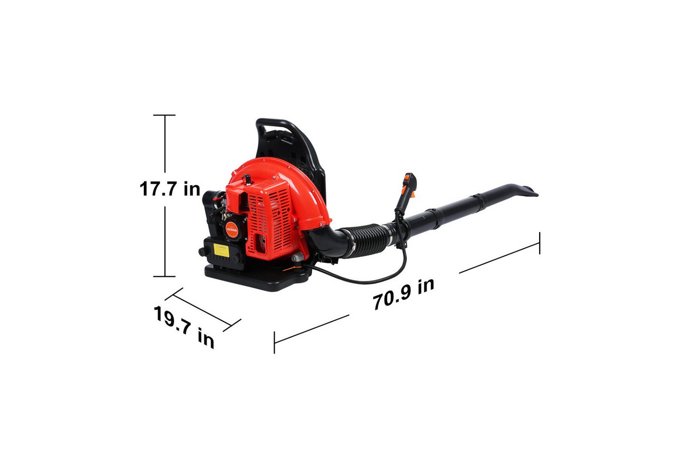Rutaqian Benzin-Laubbläser Benzin-Laubbläser, 63CC-Benzin-Rucksack-Laubbläser 665CFM 2-Takt, Laubbläser, Schneefräse für Rasenpflege, Garten, Staub und Schmutz Bild 5