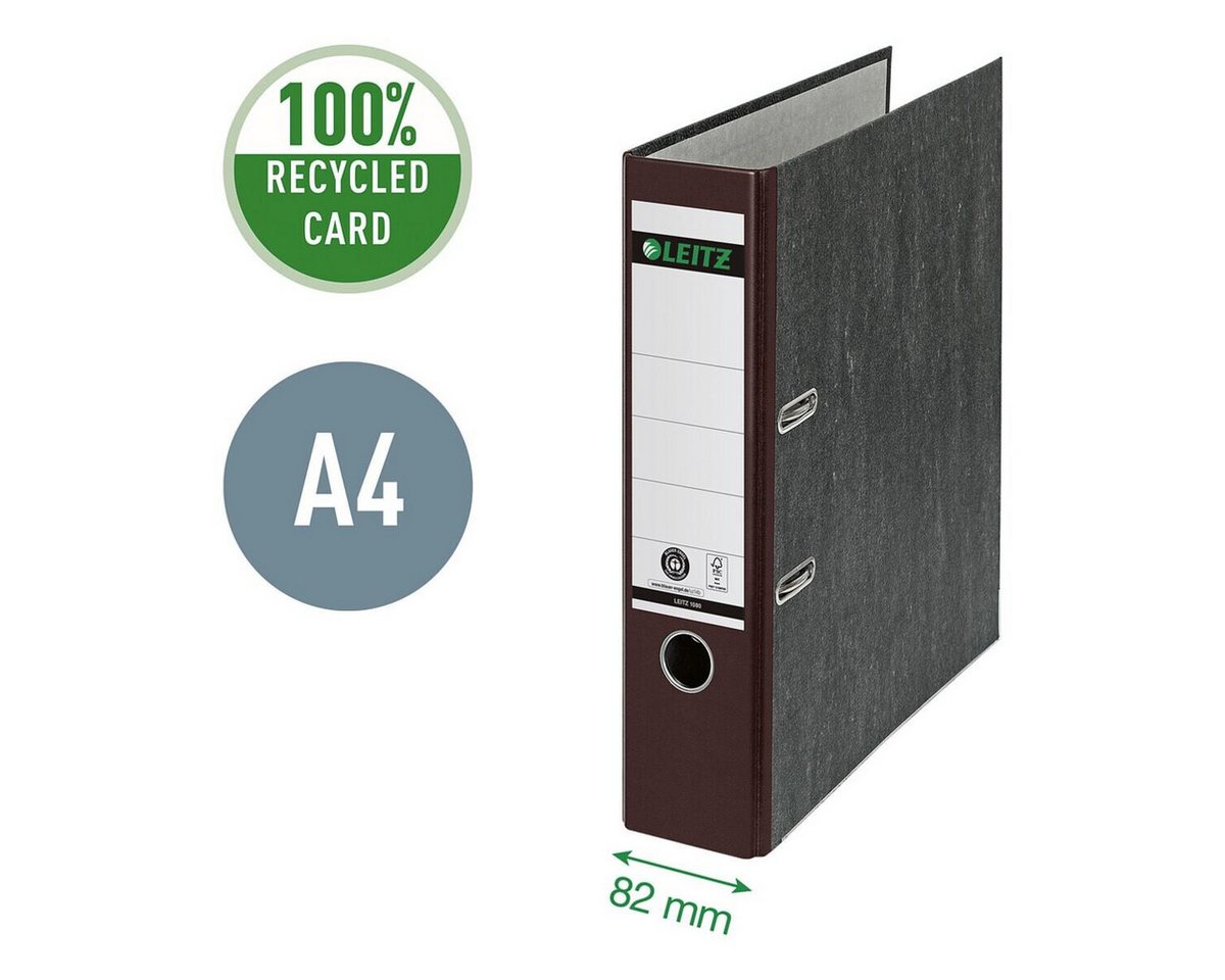 LEITZ Aktenordner Leitz Ordner 1080 DIN A4 Rückenbreite: 80 mm Braun Wolkenmarmor 2 Büge