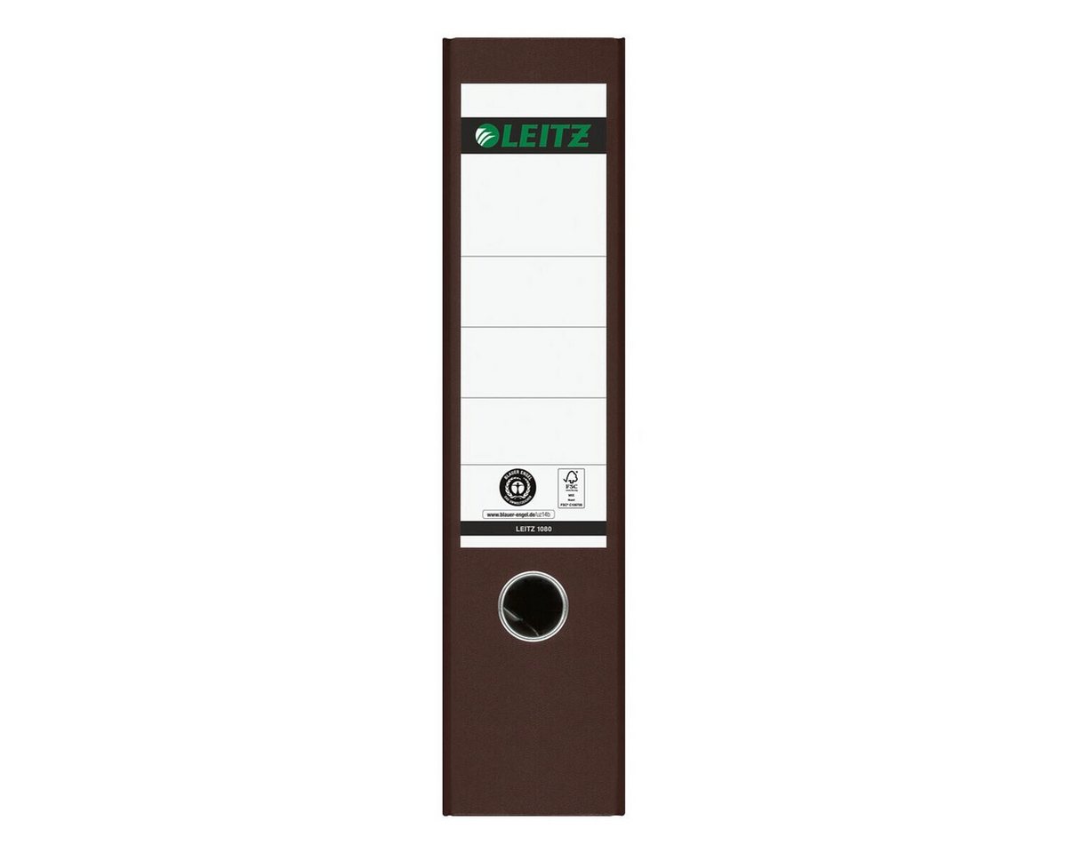 LEITZ Aktenordner Leitz Ordner 1080 DIN A4 Rückenbreite: 80 mm Braun Wolkenmarmor 2 Büge Bild 4