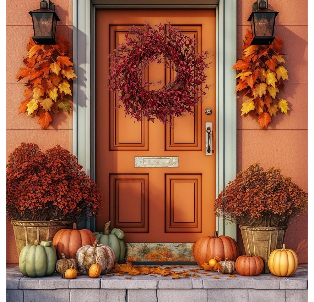 CLTYQ Dekokranz 43 cm Realistischer Herbstkranz, ideal für die Haustür, Außenbereich, Innen- und Außendekorationen, Herbst-Hausschmuck und Halloween