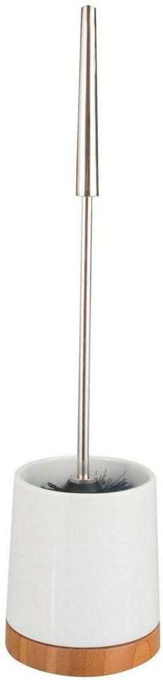 WENKO WC-Garnitur »Bamboo«, Keramik/Holz, weiß - weiss