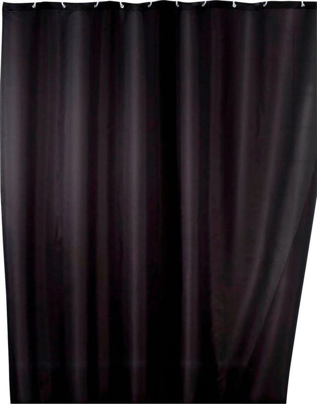 WENKO Duschvorhang »Anti-Schimmel«, BxH: 200 x 180 cm, Uni, schwarz