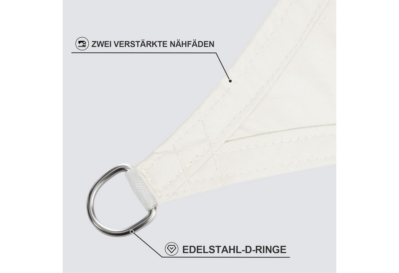 LuxusKollektion Sonnensegel Sonnensegel Rechteckig Wasserdicht 95UVSchutz Garten 3x4 Creme Bild 5