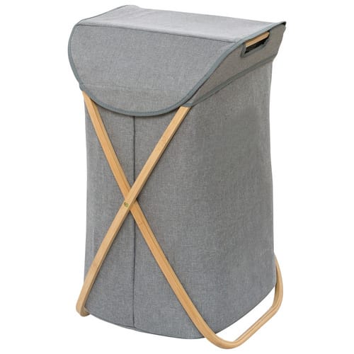 WENKO Wäschesammler »Bahari«, BxHxL: 40 x 68 x 46 cm, Naturmaterial - grau