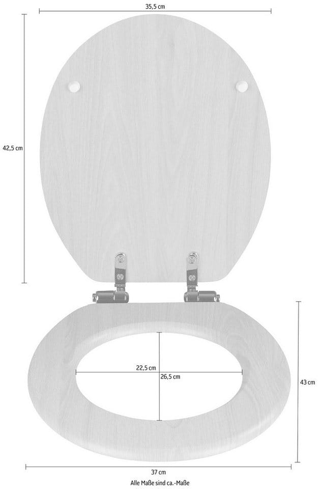 WENKO WC-Sitz »Buche Natur«, MDF, oval, mit Softclose-Funktion - beige