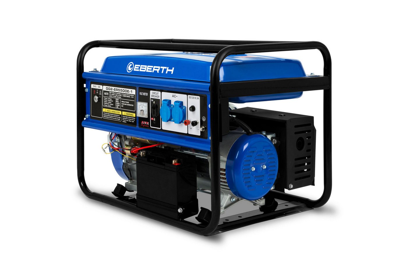 EBERTH Stromerzeuger 5500 Watt Notstromaggregat Stromerzeuger Stromaggregat mit 13 PS, 4-Takt, luftgekühlt, 2x 230V, 1x 12V, E-Starter
