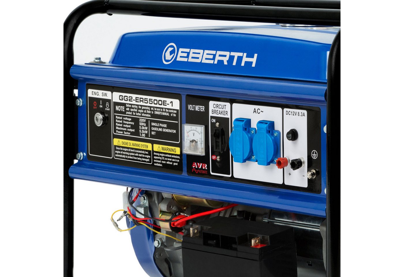 EBERTH Stromerzeuger 5500 Watt Notstromaggregat Stromerzeuger Stromaggregat mit 13 PS, 4-Takt, luftgekühlt, 2x 230V, 1x 12V, E-Starter Bild 4