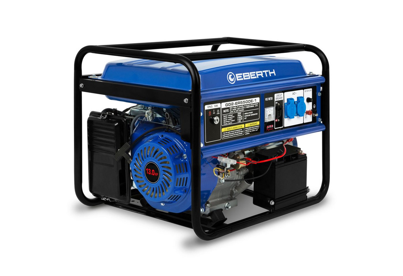EBERTH Stromerzeuger 5500 Watt Notstromaggregat Stromerzeuger Stromaggregat mit 13 PS, 4-Takt, luftgekühlt, 2x 230V, 1x 12V, E-Starter Bild 5