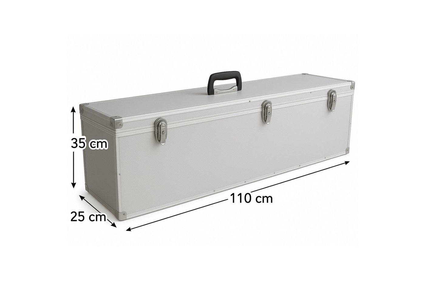 ECI Tools Werkzeugkoffer Koffer (LBH) 110x25x35cm Silber Deckel abnehmbar Messgeräte Musik EDV Bild 3