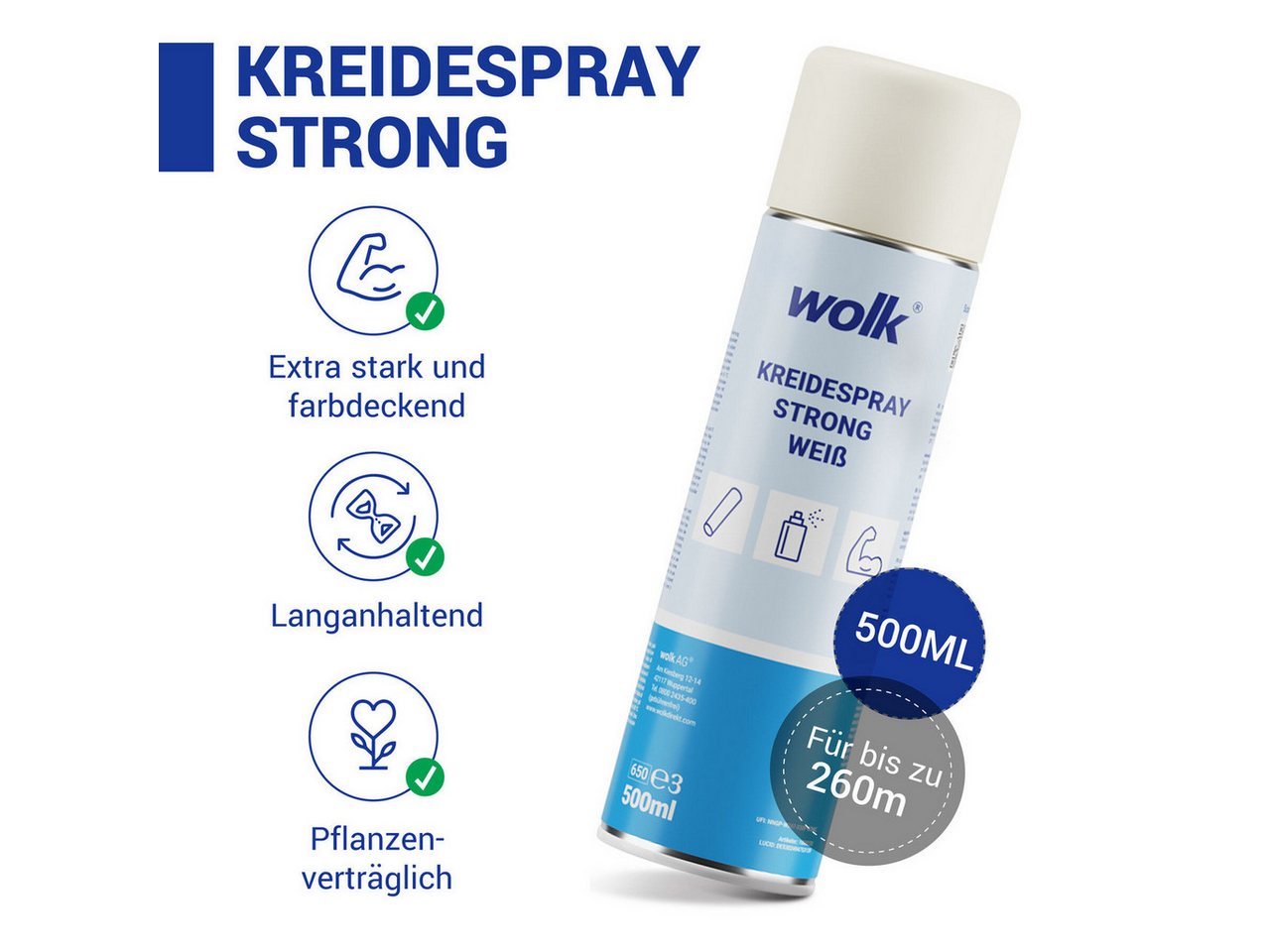 wolk Kreidespray, 500 ml, Farbe: weiß Bild 2
