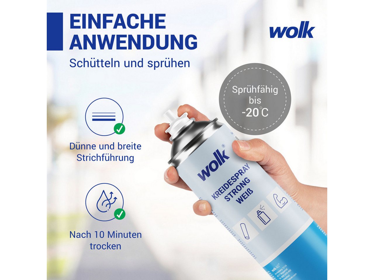 wolk Kreidespray, 500 ml, Farbe: weiß Bild 4
