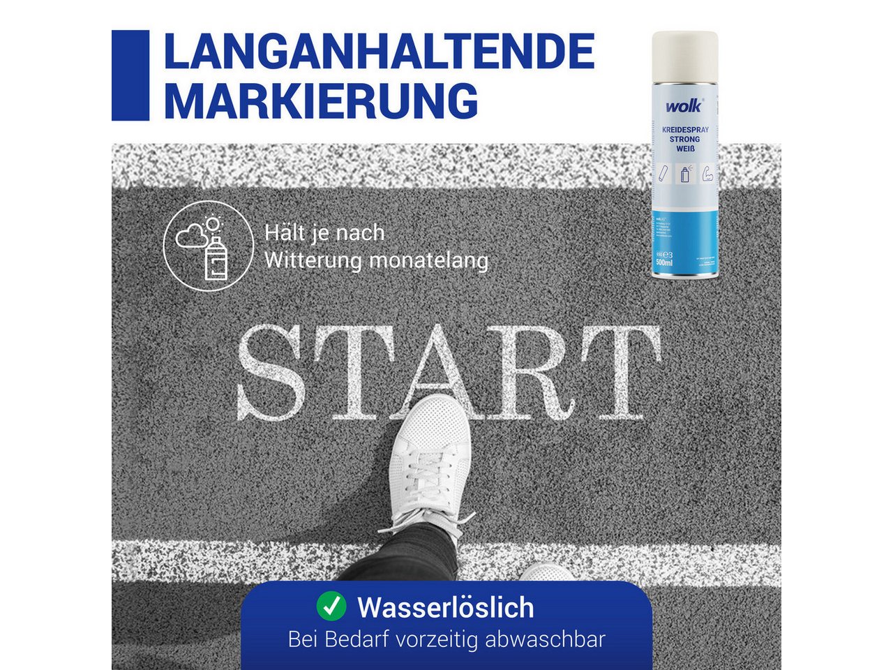 wolk Kreidespray, 500 ml, Farbe: weiß Bild 5