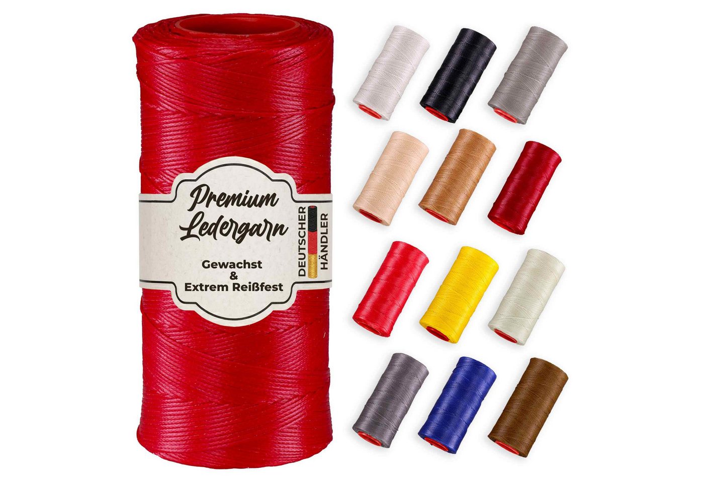 Langlauf Schuhbedarf Ledergarn gewachst 0,8mm - 250m Sattlergarn 100% Polyester Nähgarn