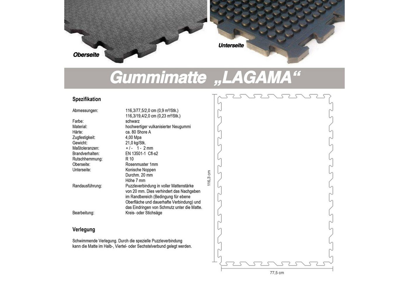 etm Gummimatte Puzzle-Stallmatte Lagama, Leichte Verlegung Bild 3