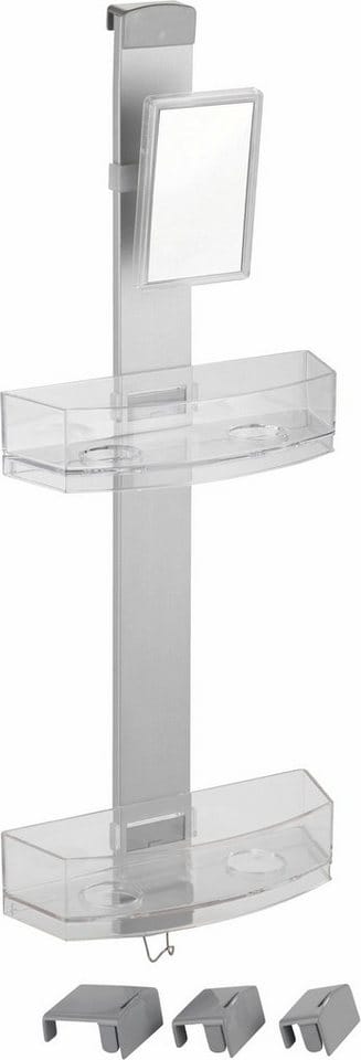 WENKO Duschcaddy »Duschcaddy«, Aluminium/Kunststoff, silberfarben (matt)/transparent