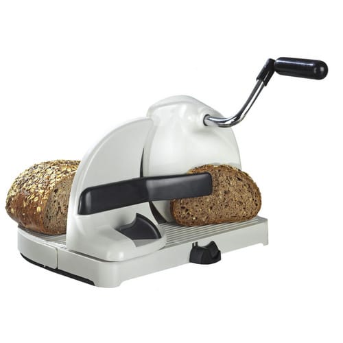 Maximex Brotschneidemaschine, mit Handkurbel, Edelstahl, silberfarben - weiss