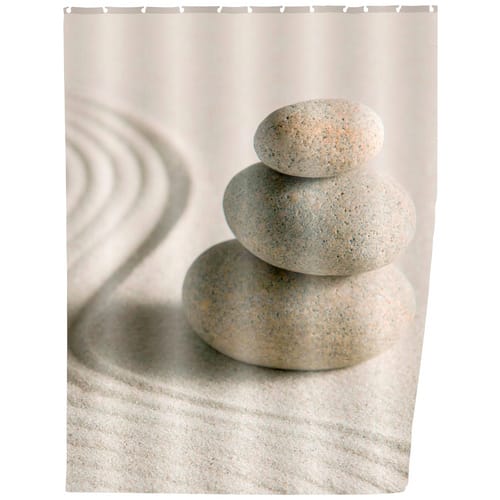 WENKO Duschvorhang »Sand and Stone«, BxH: 180 x 200 cm, Sand/Steine, beige