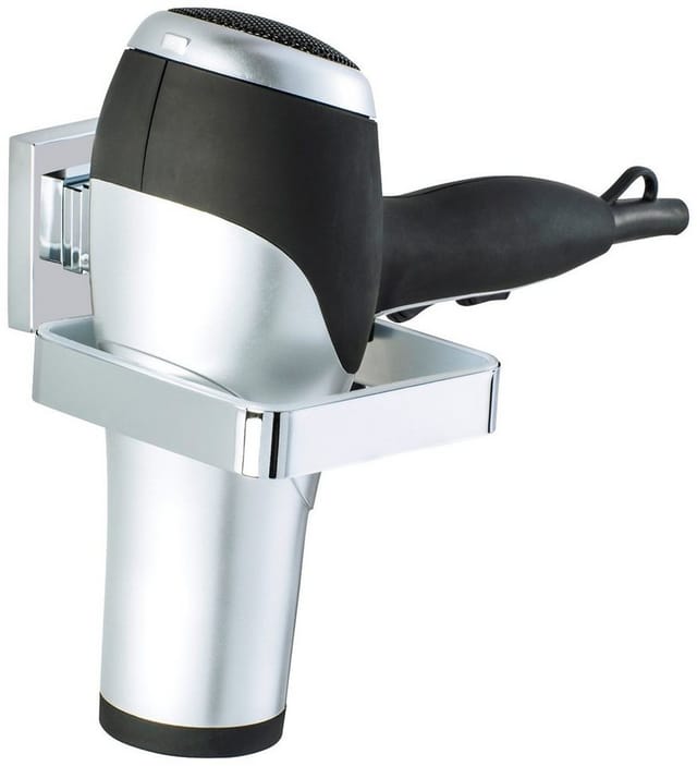 WENKO Haartrockner-Halter »Vacuum-loc Quadro«, Edelstahl, glänzend, silberfarben