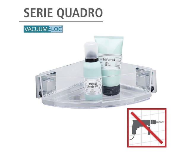 WENKO Eckablage »Quadro«, HxT: 8,5 x 19,5 cm, chromfarben - silberfarben