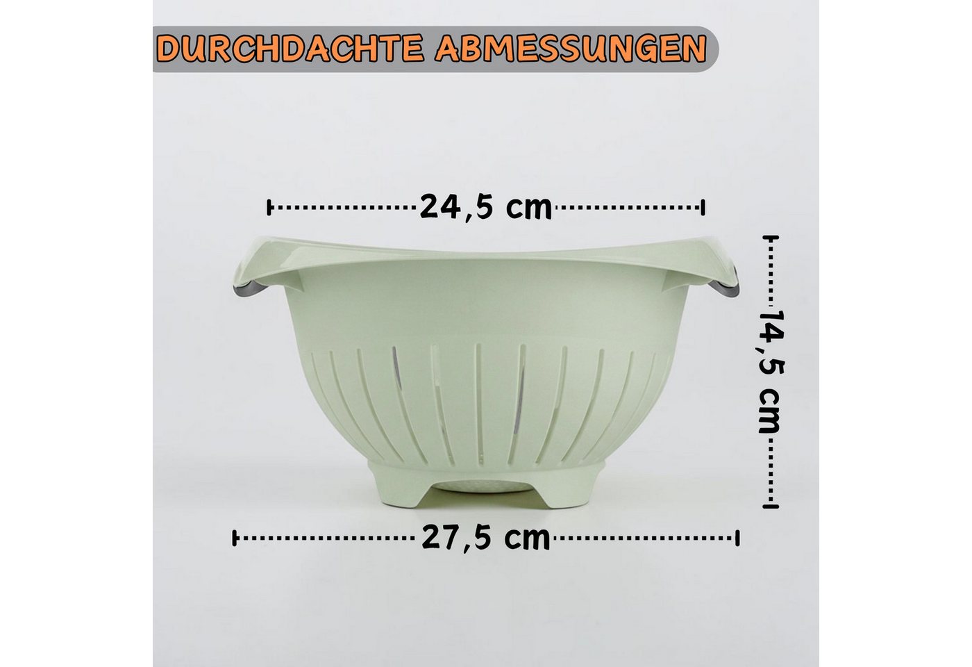 Engelland Nudelsieb Abtropfsieb, Seiher, Kunststoff, (Vorteils-Set, 2-St., Ø 24,5 cm), spülmaschinengeeignet, BPA-frei, lebensmittelecht Bild 5