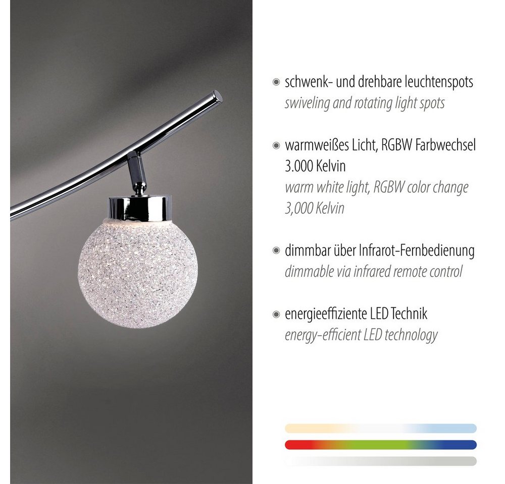 JUST LIGHT LED Deckenleuchte LED Deckenlampe MIKO, RGB-Farbwechsel, Dimmfunktion, 4xLED-Board/3W/RGB, 3000K, RGB+W, dimmbar, IR-Fernbedienung Bild 2