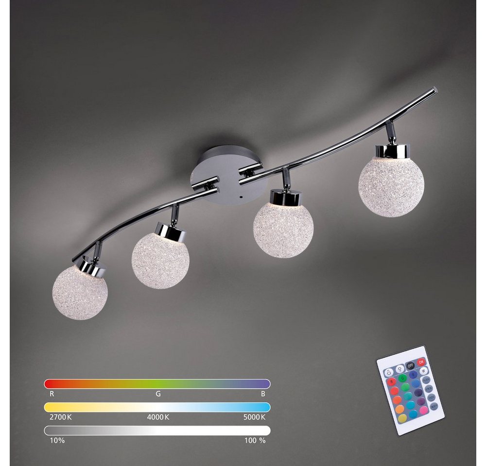 JUST LIGHT LED Deckenleuchte LED Deckenlampe MIKO, RGB-Farbwechsel, Dimmfunktion, 4xLED-Board/3W/RGB, 3000K, RGB+W, dimmbar, IR-Fernbedienung Bild 4