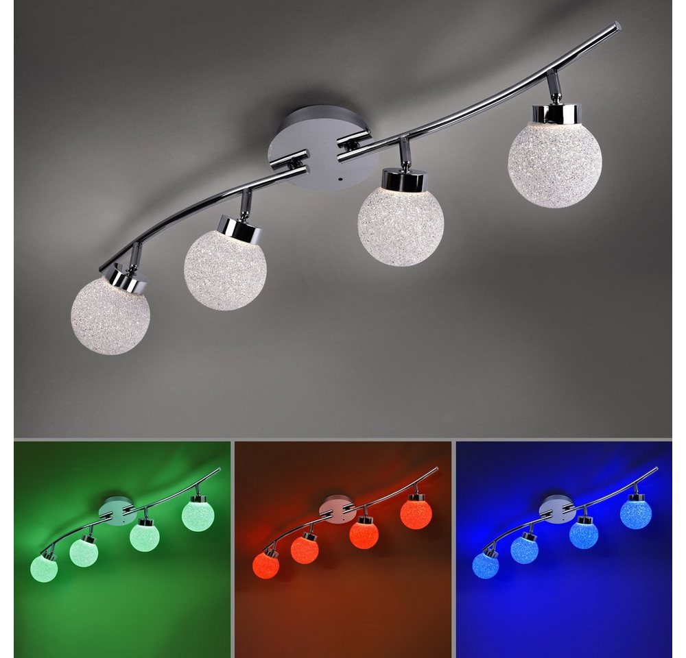 JUST LIGHT LED Deckenleuchte LED Deckenlampe MIKO, RGB-Farbwechsel, Dimmfunktion, 4xLED-Board/3W/RGB, 3000K, RGB+W, dimmbar, IR-Fernbedienung Bild 5