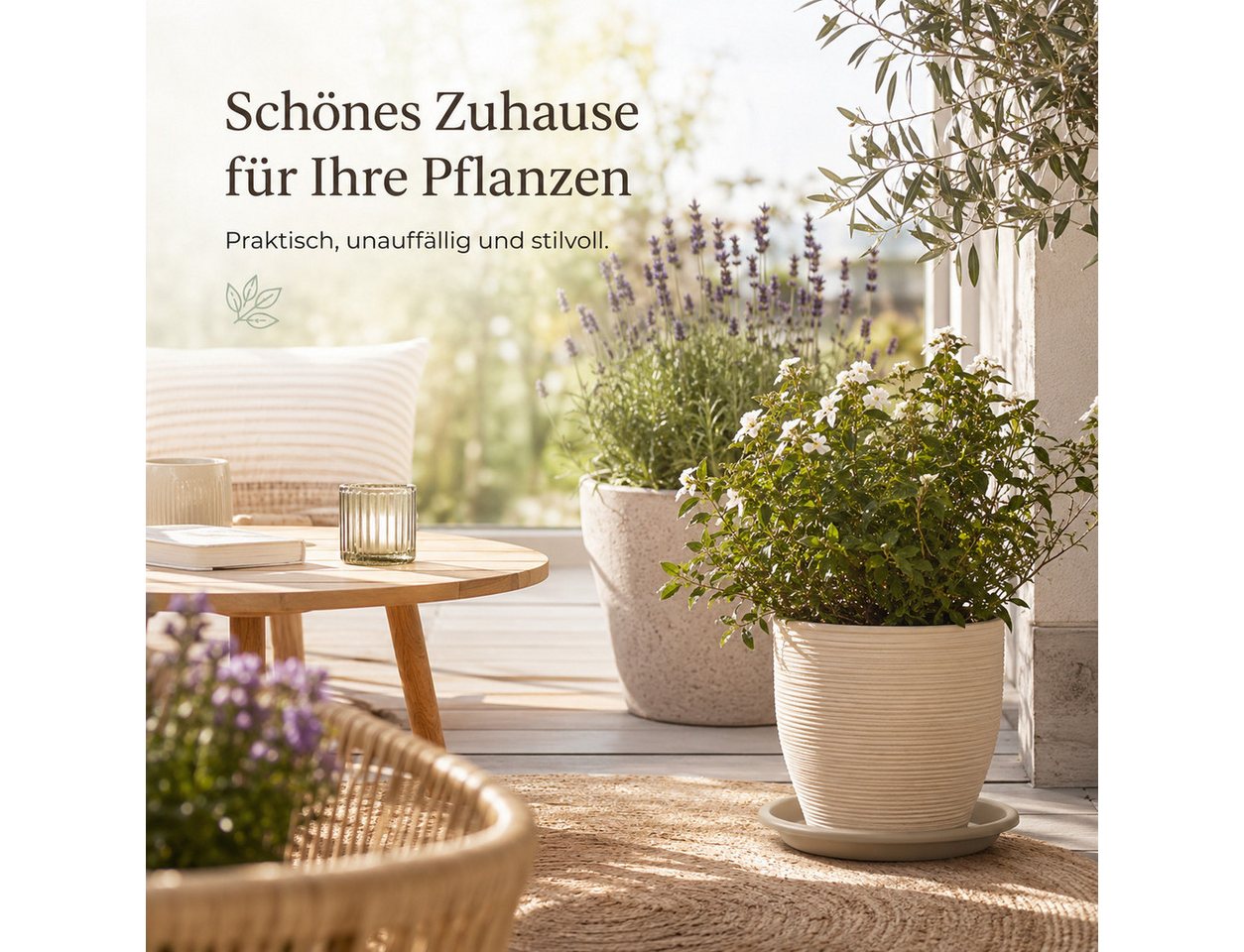 Testrut Blumentopfuntersetzer Pflanztopf Untersetzer taupe robust für saubere Flächen, Zubehör für Pflanztopf Fiona
