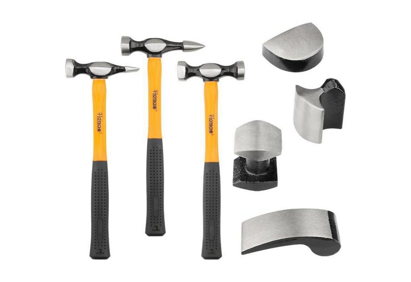LuxusKollektion Ausbeul-Riffelhammer Ausbeulwerkzeug 7-tlg Karosserie Set mit Formblöcken und Hämmern Bild 5