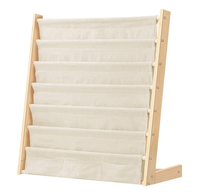 JEOBEST Bücherregal Kinder Bücherregal, Kinder-Bilderbuchregal, 7-Stöckige, Holz, Naturbeige