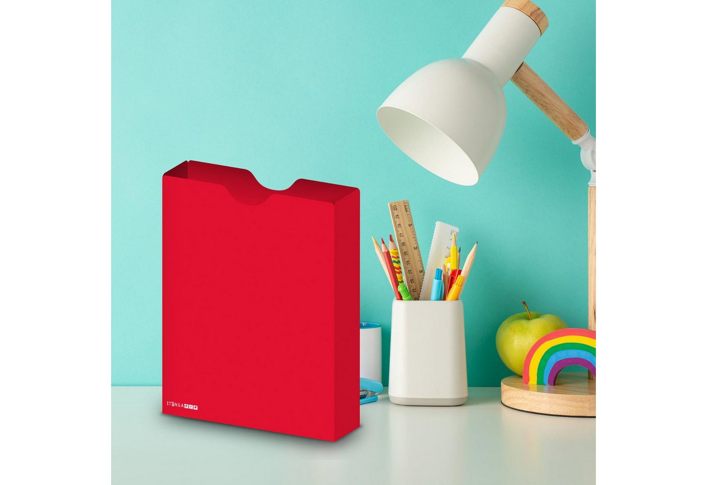 itenga Organisationsmappe itenga Heftbox DIN A4 Hochformat aus PP rot Bild 3