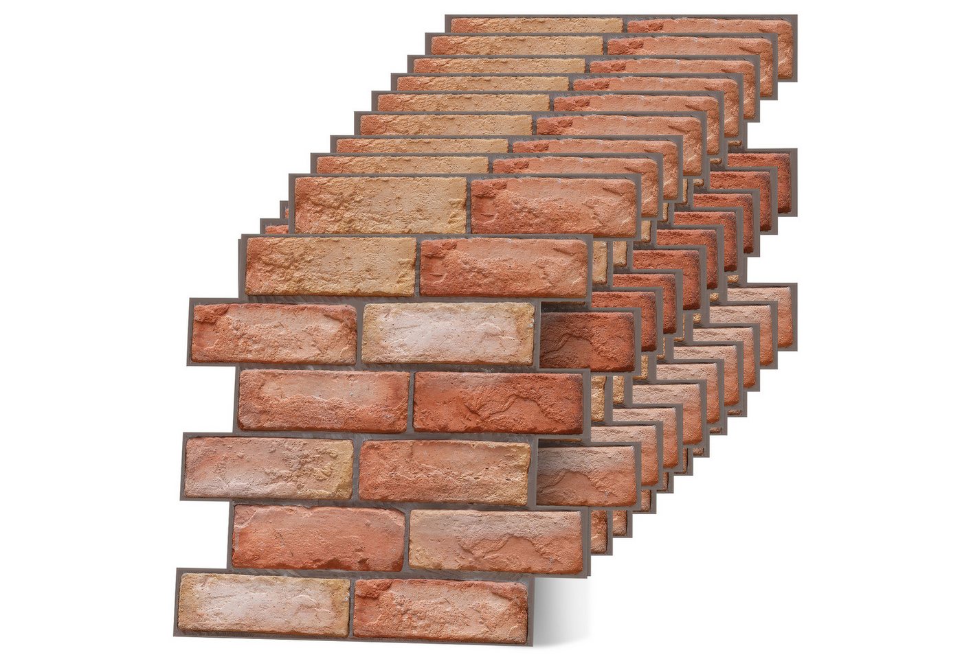 BlingBin 3D Wandpaneel Wandpaneele Selbstklebend Steinoptik Wandfliesen Innenwanddekoration, BxL: 30x30 cm, 0,09 qm, (10er Set, 10-tlg., Küchenrückwand Tapete,Wasserdicht PVC Backstein Tapete,30x30cm) für Wohnzimmer, Schlafzimmer, TV-Hintergrund, Innenwandgestaltung Bild 3