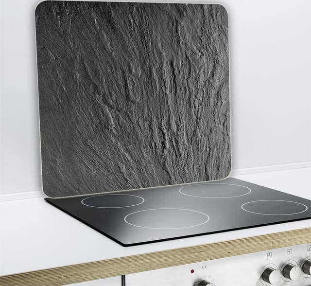 WENKO Multi-Platte »Schiefer«, BxHxL: 56 x 0,5 x 50 cm, Glas/Silikon, schiefergrau
