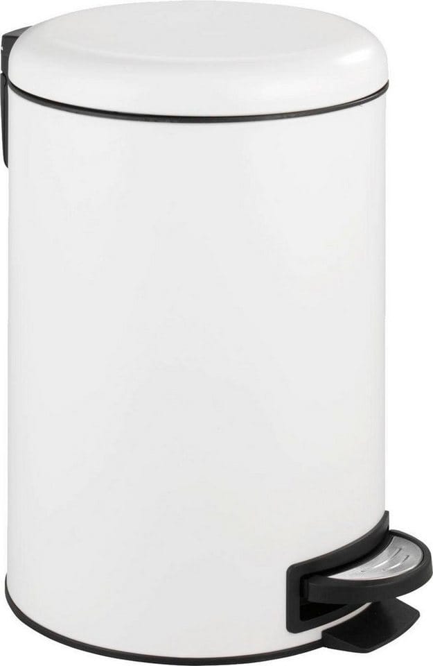 WENKO Treteimer »LEMAN«, Höhe: 38 cm, 12 l, weiß - weiss