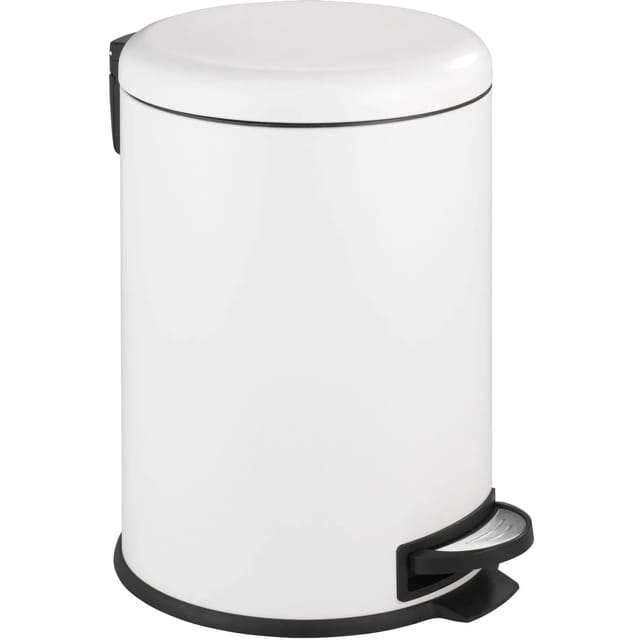 WENKO Abfalleimer »LEMAN«, Trittmechanismus, 20 l, rostfreier Edelstahl/Polypropylen - weiss