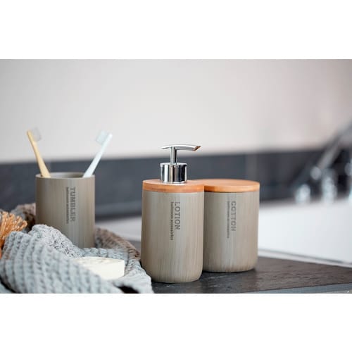 WENKO Seifenspender »Palo«, Bambus/Polyresin, taupe - beige
