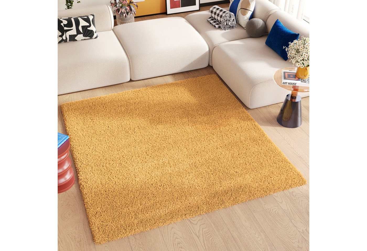 Tapiso Hochflor-Teppich ESSENCE, quadratisch, Höhe: 40 mm, Wohnzimmer, Schlafzimmer, Hochflor Bild 5