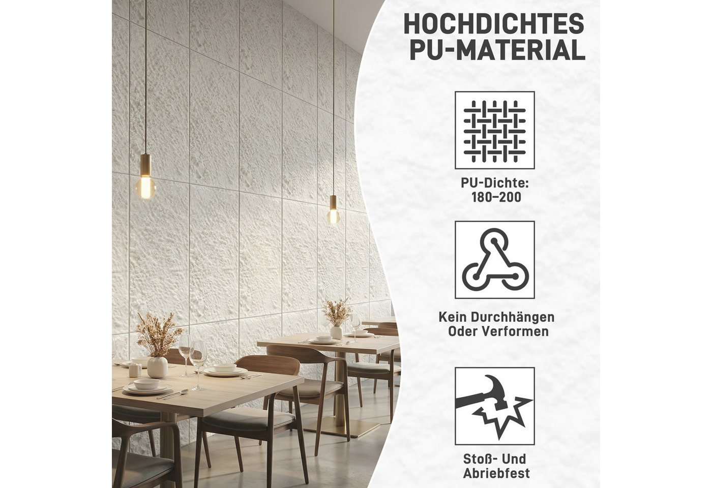 FIVMEN 3D Wandpaneel 120x60 cm Steinoptik Polystyrol 3cm dick Leichte Deckenpaneele, (4-tlg) für Wohnzimmer Küche Bad Schlafzimmer, 2 Stück/3 Stück Bild 4