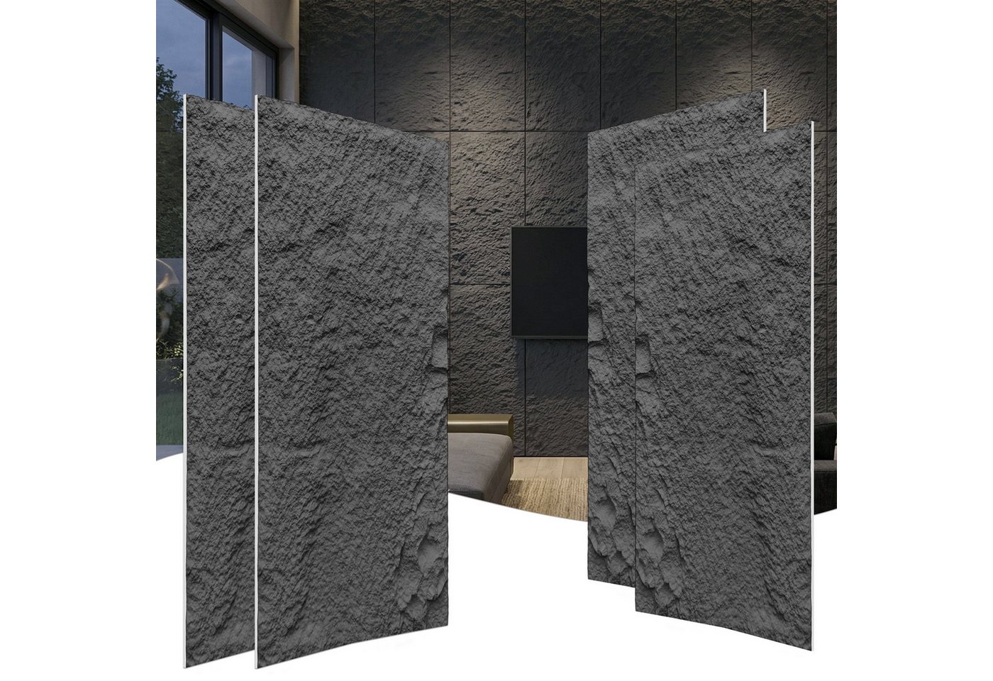 FIVMEN 3D Wandpaneel 120x60 cm Steinoptik Polystyrol 3cm dick Leichte Deckenpaneele, (4-tlg) für Wohnzimmer Küche Bad Schlafzimmer, 2 Stück/3 Stück Bild 5