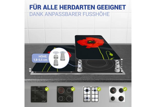 Maximex Herdabdeckplatte, mehrfarbig, gehärtetes Glas/Kunststoff - bunt