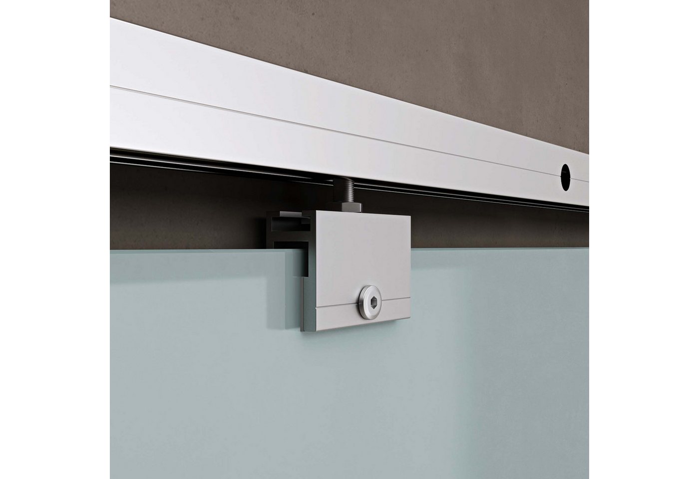 doporro Glasschiebetür Komplettset Soft-Close(Auswahl) 8mm ESG H:215cm AmalfiTS11H/13H