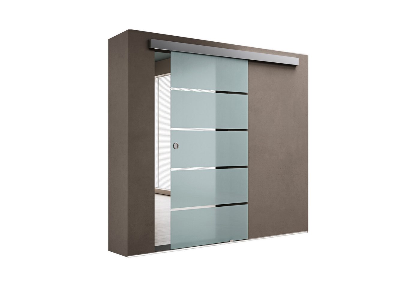 doporro Glasschiebetür Komplettset Soft-Close(Auswahl) 8mm ESG H:215cm AmalfiTS11H/13H Bild 2