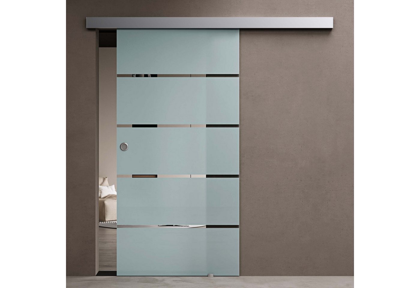 doporro Glasschiebetür Komplettset Soft-Close(Auswahl) 8mm ESG H:215cm AmalfiTS11H/13H Bild 4