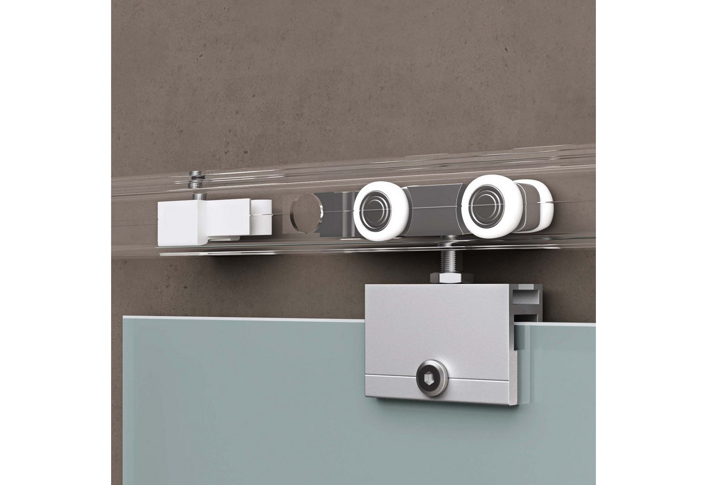 doporro Glasschiebetür Komplettset Soft-Close(Auswahl) 8mm ESG H:215cm AmalfiTS11H/13H Bild 5