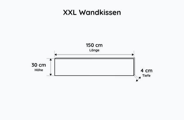 Lycce Wandpolster XXL Wandkissen mit Montage-Set 150cm x 30cm, Kunstlederbezug, (1 St), gepolsterter Wandschutz, versch. Farben
